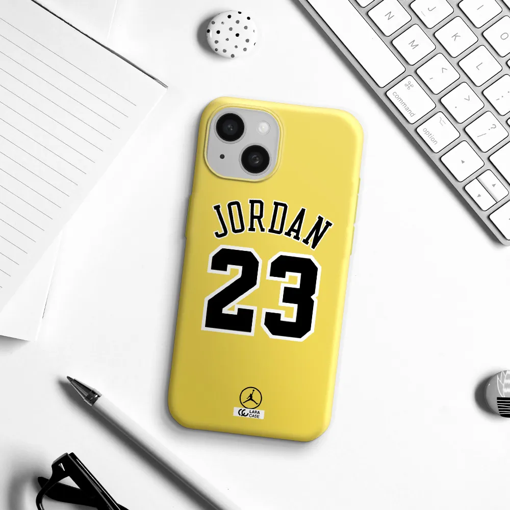 Twenty Three Jordan Apple iPhone 15 Silicone canary yellow Case