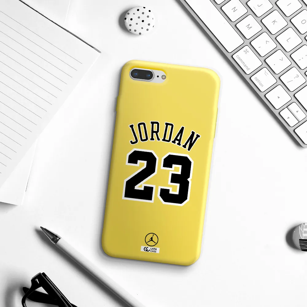 Twenty Three Jordan Apple iPhone 7 plus Silicone canary yellow Case
