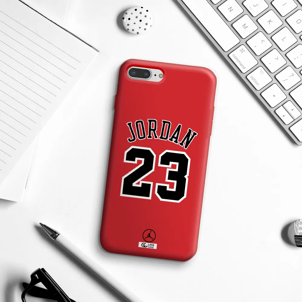 Twenty Three Jordan Apple iPhone 7 plus Silicone Imperial Red Case