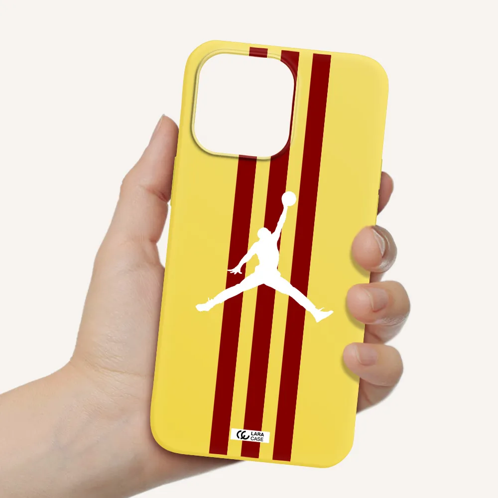 Jordan Icon Apple iPhone 14 pro max Silicone canary yellow Case