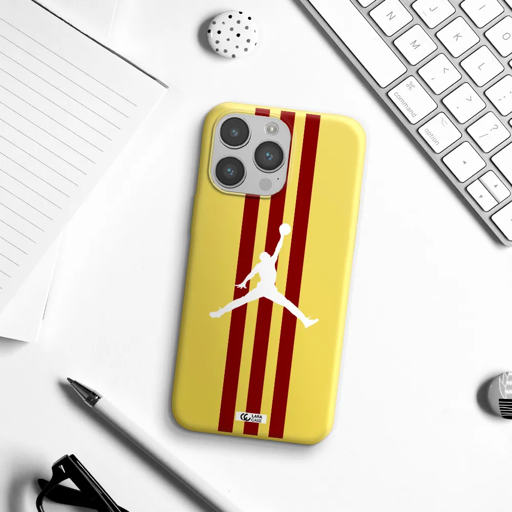 Jordan Icon Apple iPhone 14 pro max Silicone canary yellow Case