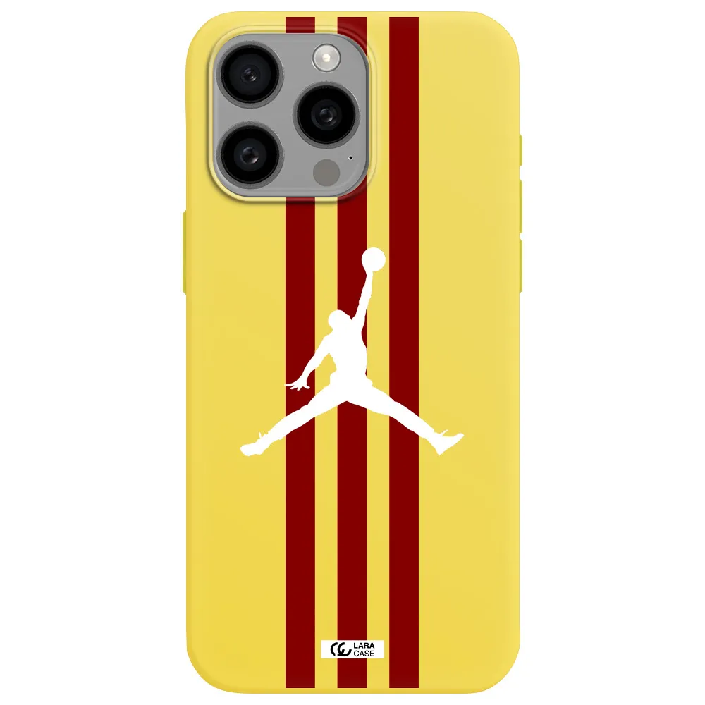 Jordan Icon Apple Iphone 15 Pro max Silicone canary yellow Case