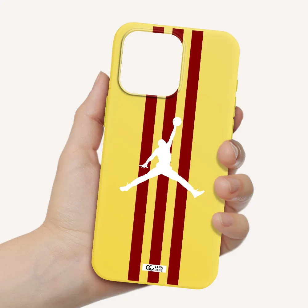 Jordan Icon Apple Iphone 15 Pro max Silicone canary yellow Case