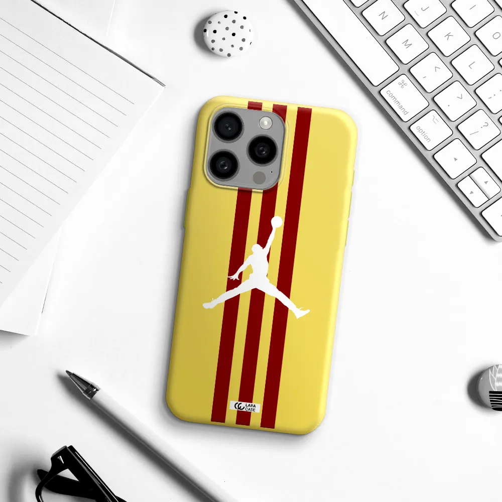 Jordan Icon Apple Iphone 15 Pro max Silicone canary yellow Case