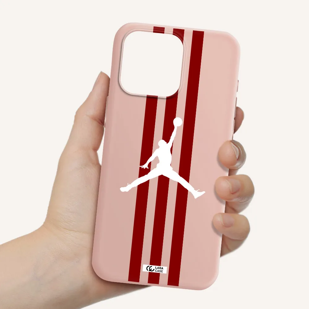 Jordan Icon Apple Iphone 15 Pro max Silicone pastel pink Case