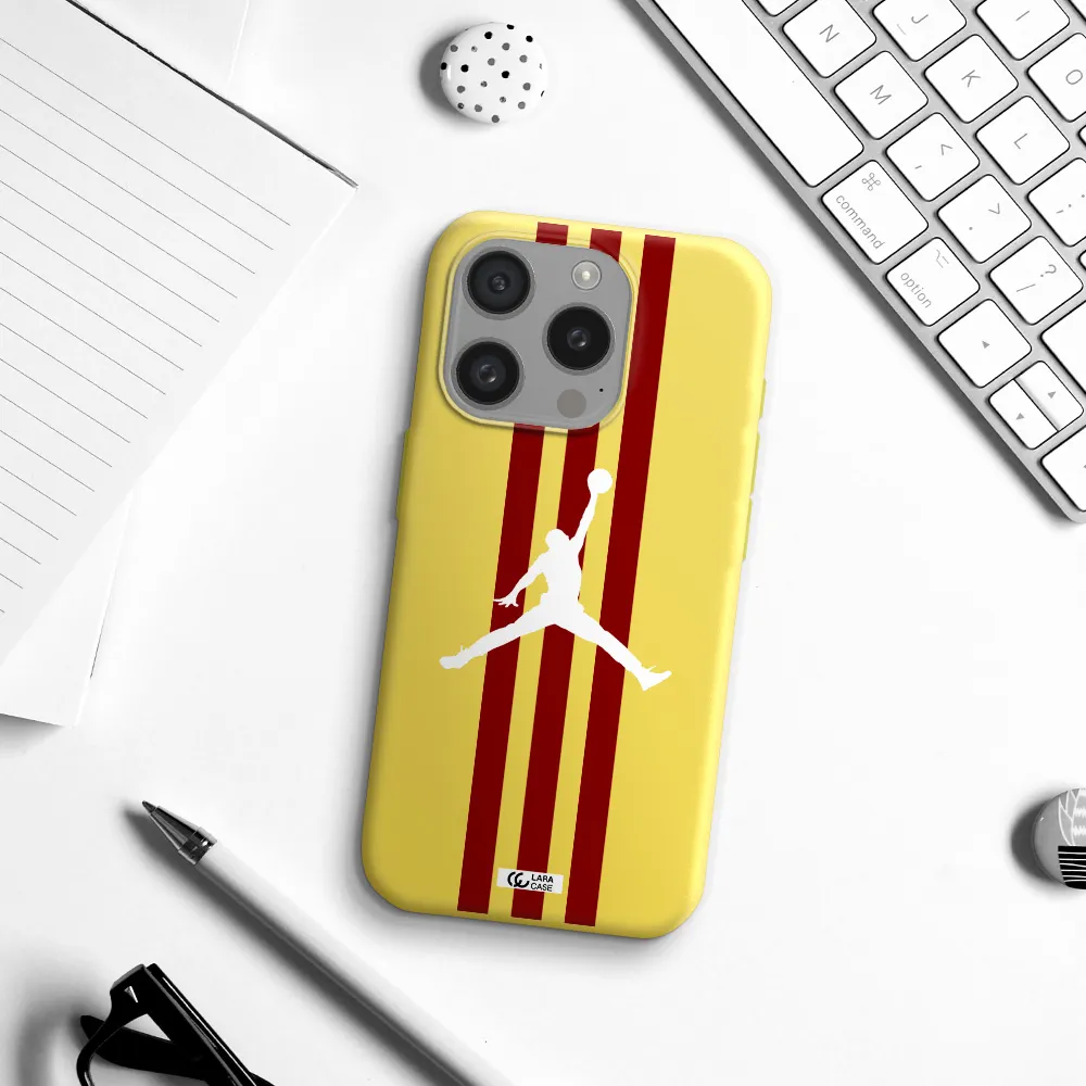 Jordan Icon Apple Iphone 15 Pro Silicone Canary Yellow Case