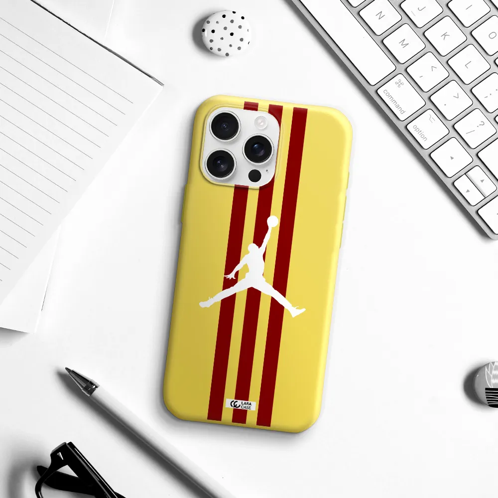 Jordan Icon Apple Iphone 16 Pro Max Silicone Canary Yellow Case