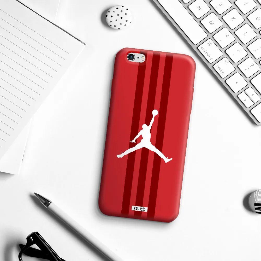 Jordan Icon Apple iPhone 6 s plus Silicone Imperial Red Case