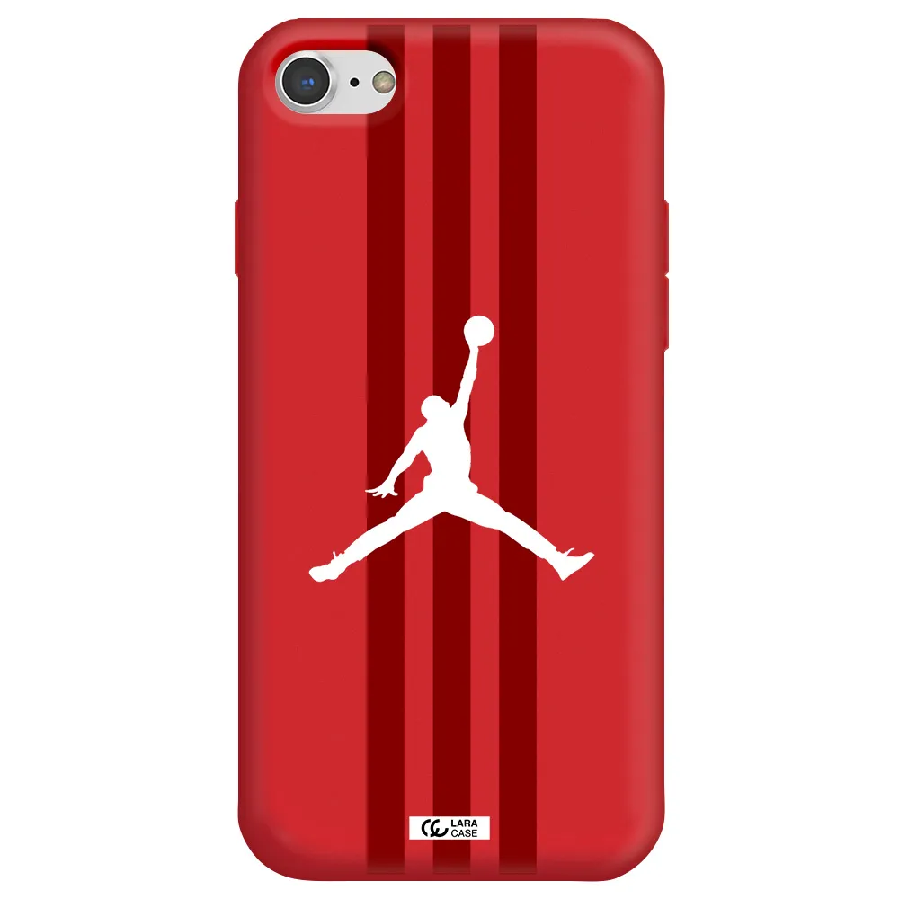 Jordan Icon Apple iPhone 8 Silicone Imperial Red Case
