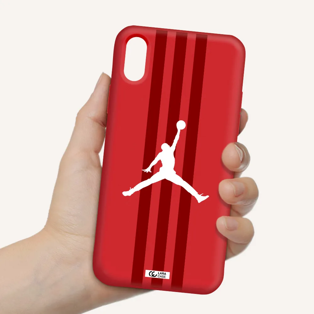 Jordan Icon Apple iPhone X Silicone Imperial Red Case