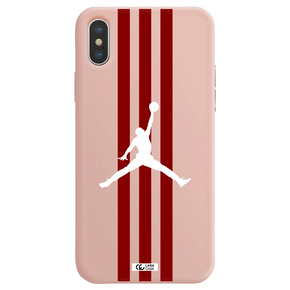 Jordan Icon Apple iPhone X Silicone pastel pink Case