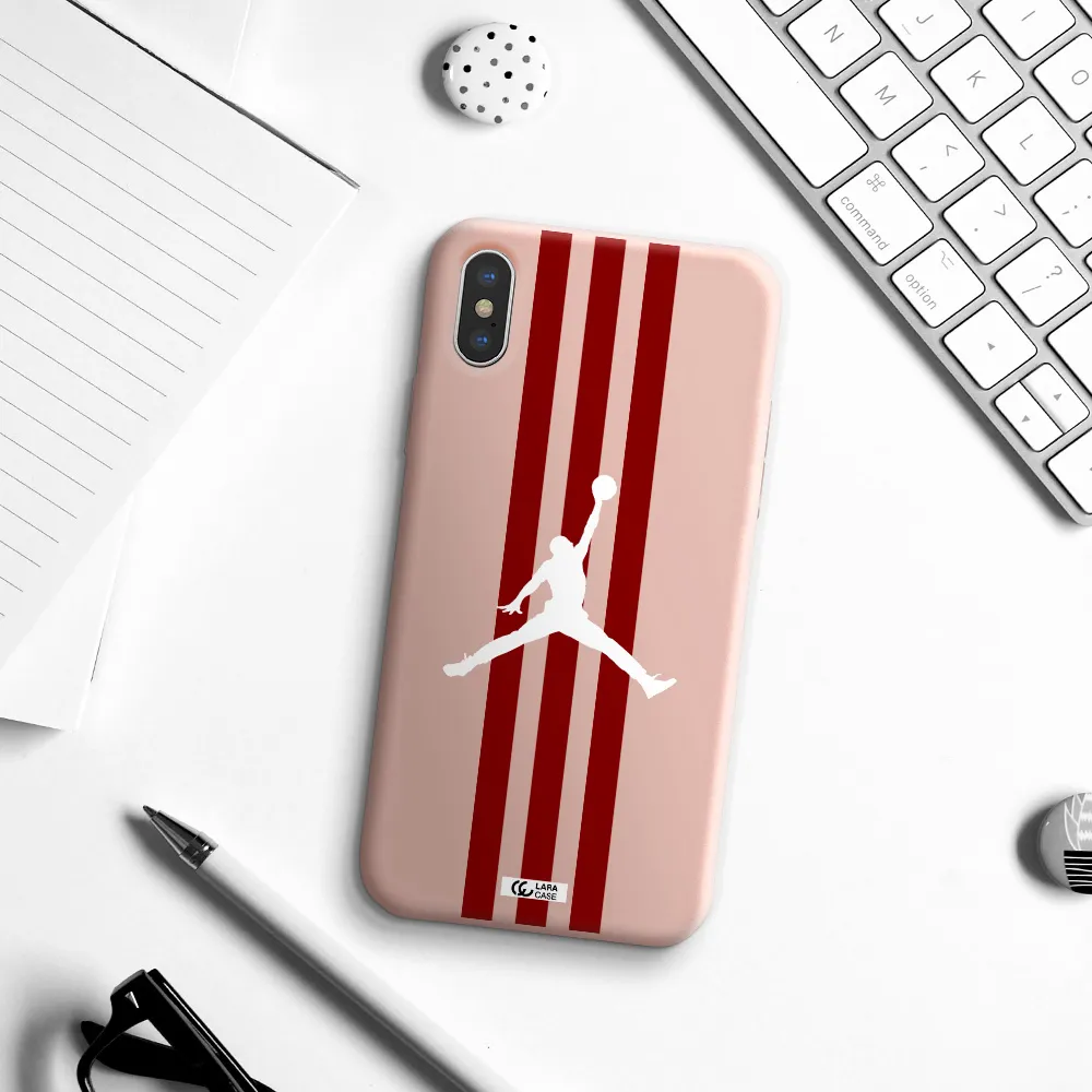 Jordan Icon Apple iPhone X Silicone pastel pink Case