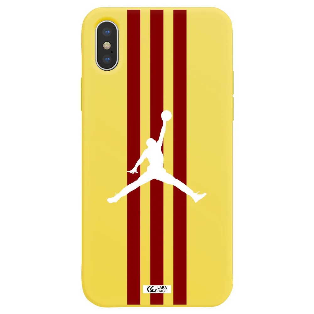Jordan Icon Apple iPhone XS Silicone canary yellow Case