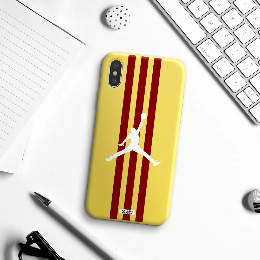 Jordan Icon Apple iPhone XS Silicone canary yellow Case