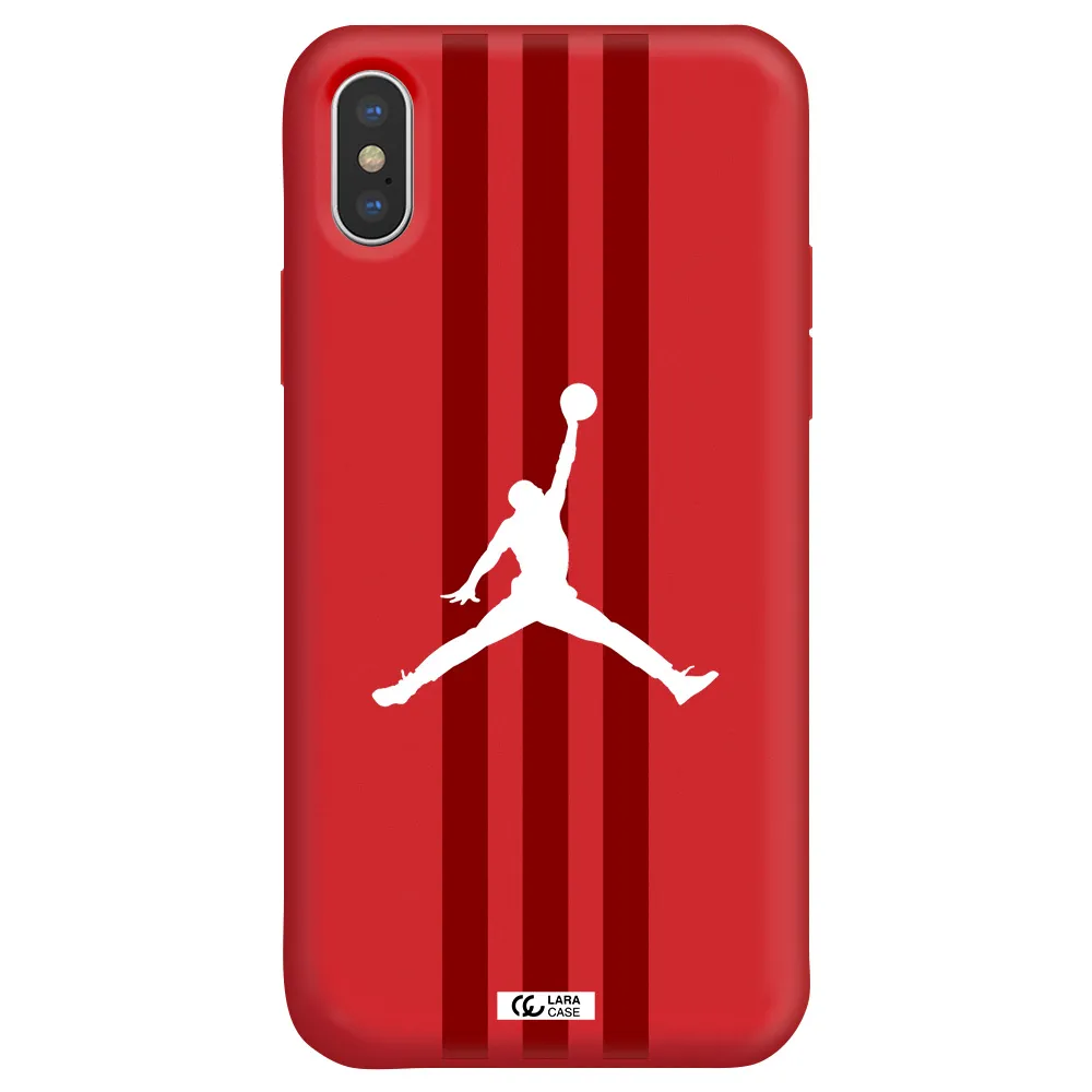 Jordan Icon Apple iPhone XS Silicone Imperial Red Case