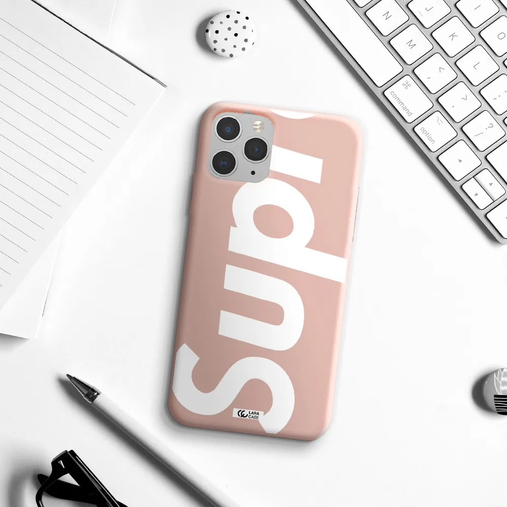 Big Supreme Apple iPhone 11 pro max Silicone pastel pink Case