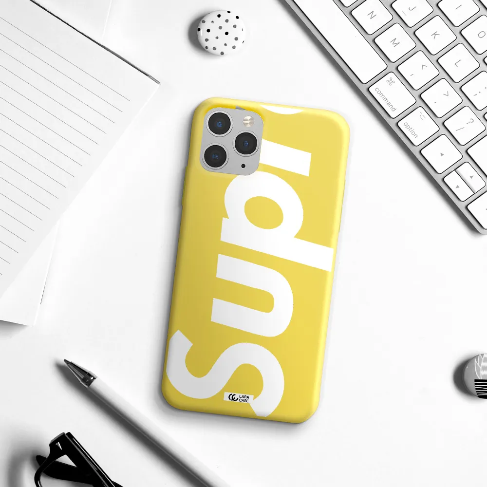 Big Supreme Apple iPhone 11 pro Silicone canary yellow Case