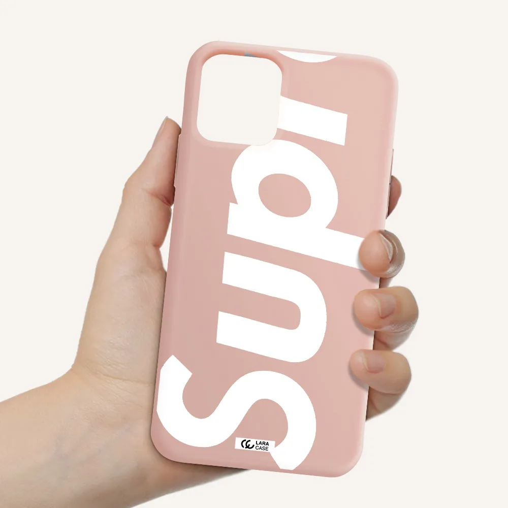 Big Supreme Apple iPhone 11 pro Silicone pastel pink Case