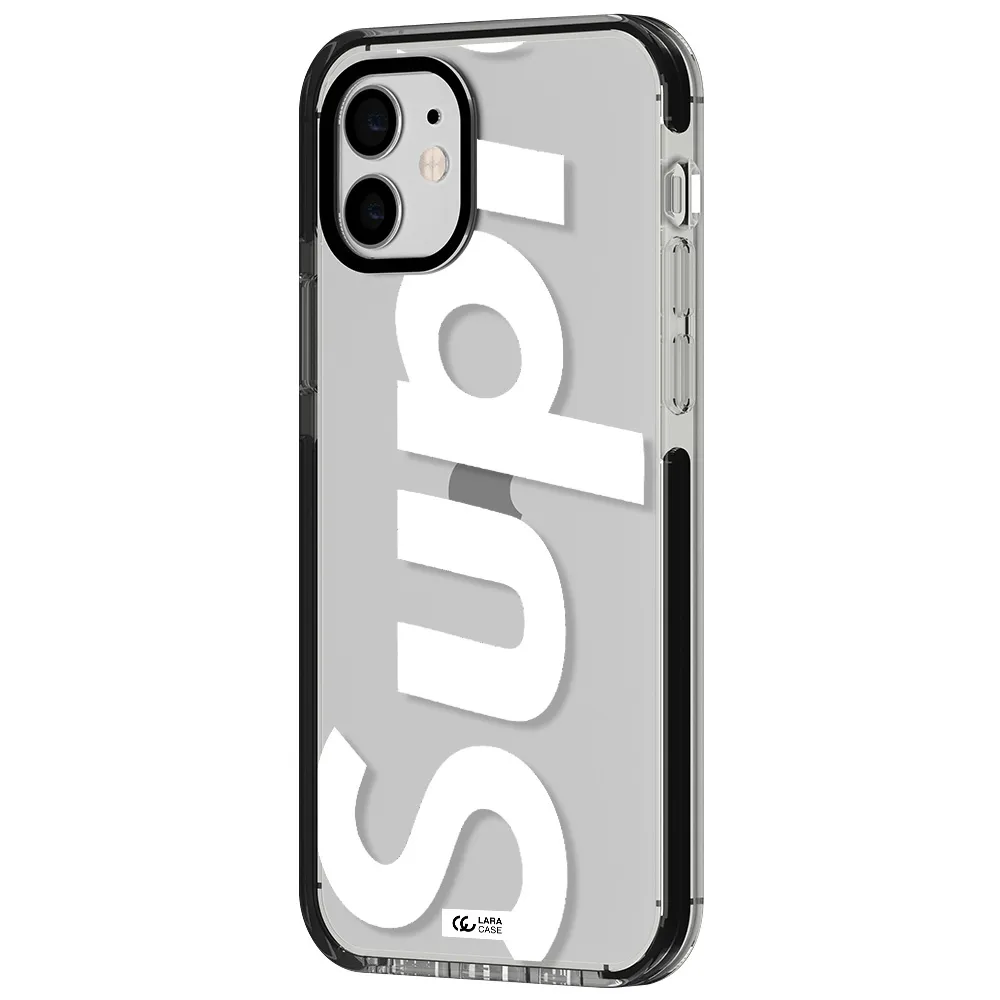 Big Supreme Apple iPhone 12 impact black border Case