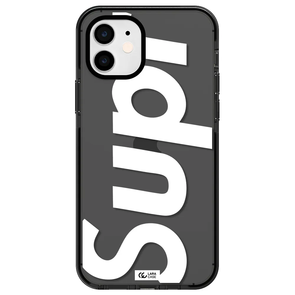 Big Supreme Apple iPhone 12 impact Smoke Black Case