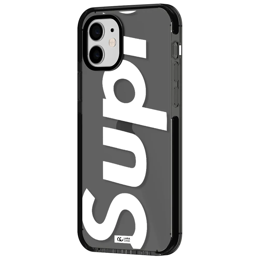 Big Supreme Apple iPhone 12 impact Smoke Black Case