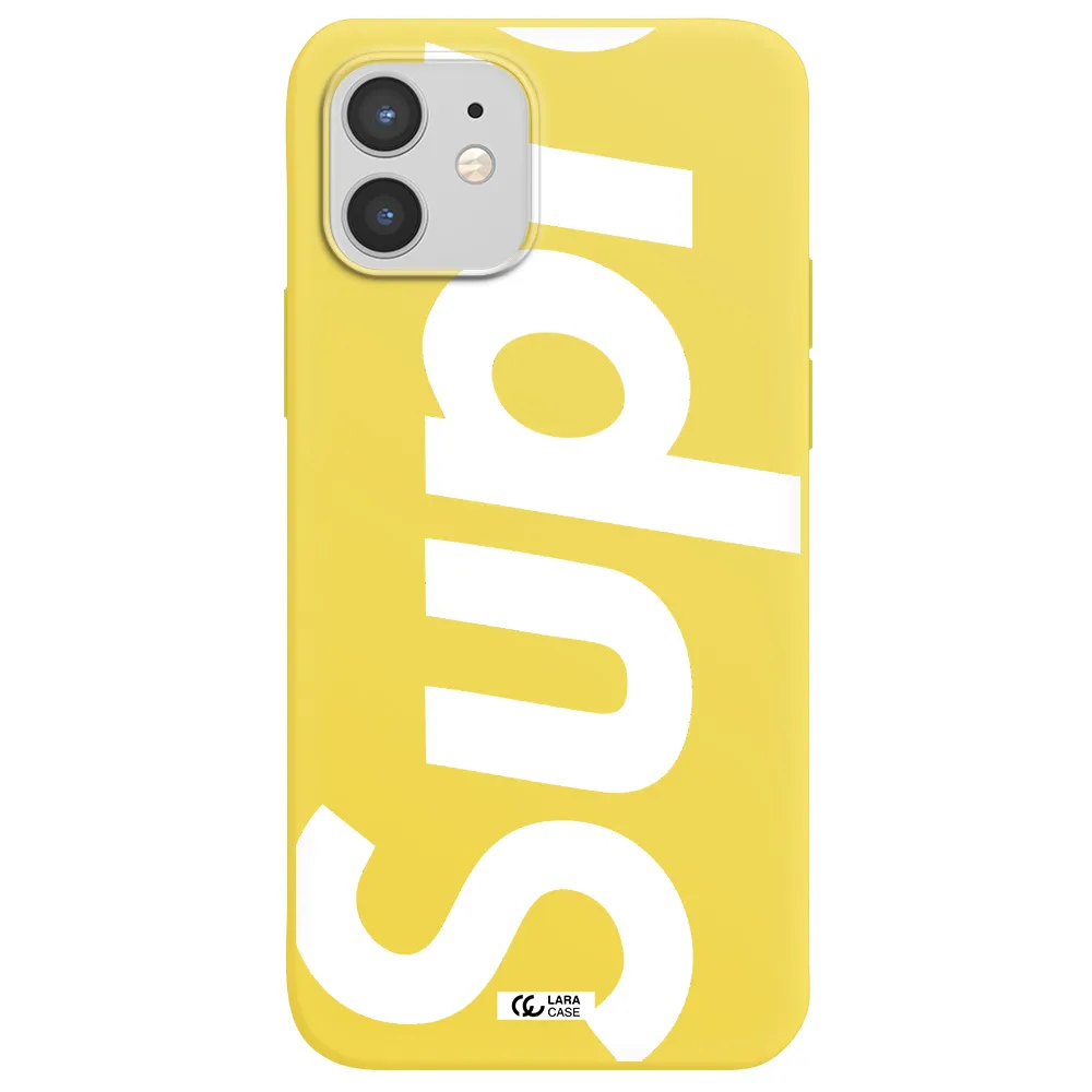 Big Supreme Apple iPhone 12 mini Silicone canary yellow Case