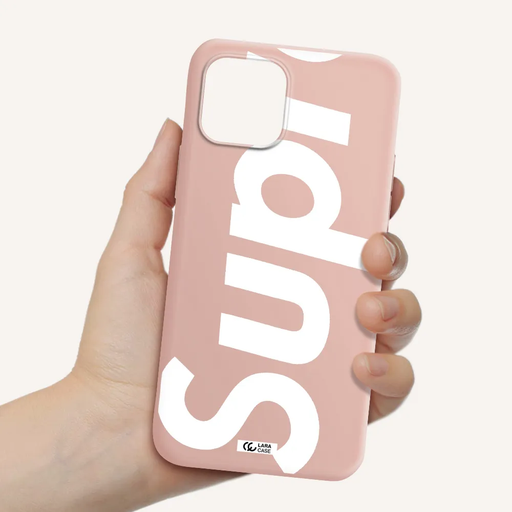 Big Supreme Apple iPhone 12 mini Silicone pastel pink Case