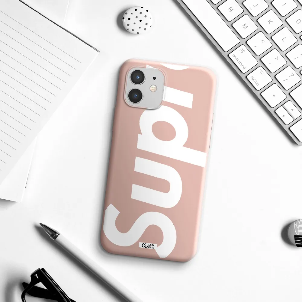 Big Supreme Apple iPhone 12 mini Silicone pastel pink Case