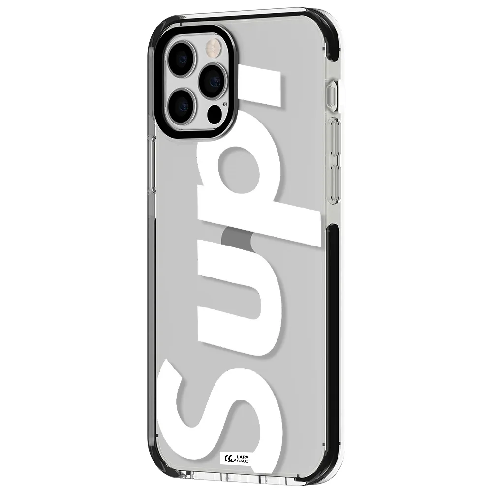 Big Supreme Apple iPhone 12 pro impact black border Case