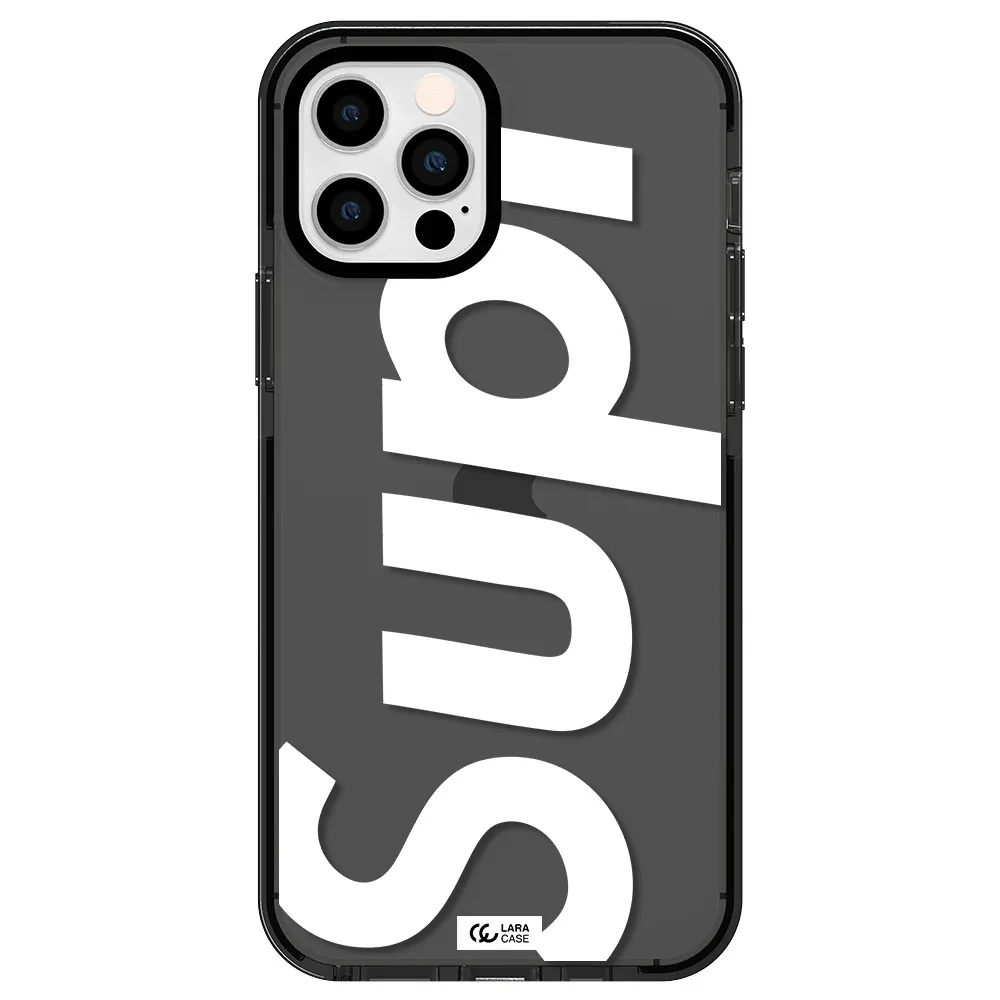 Big Supreme Apple iPhone 12 pro impact Smoke Black Case
