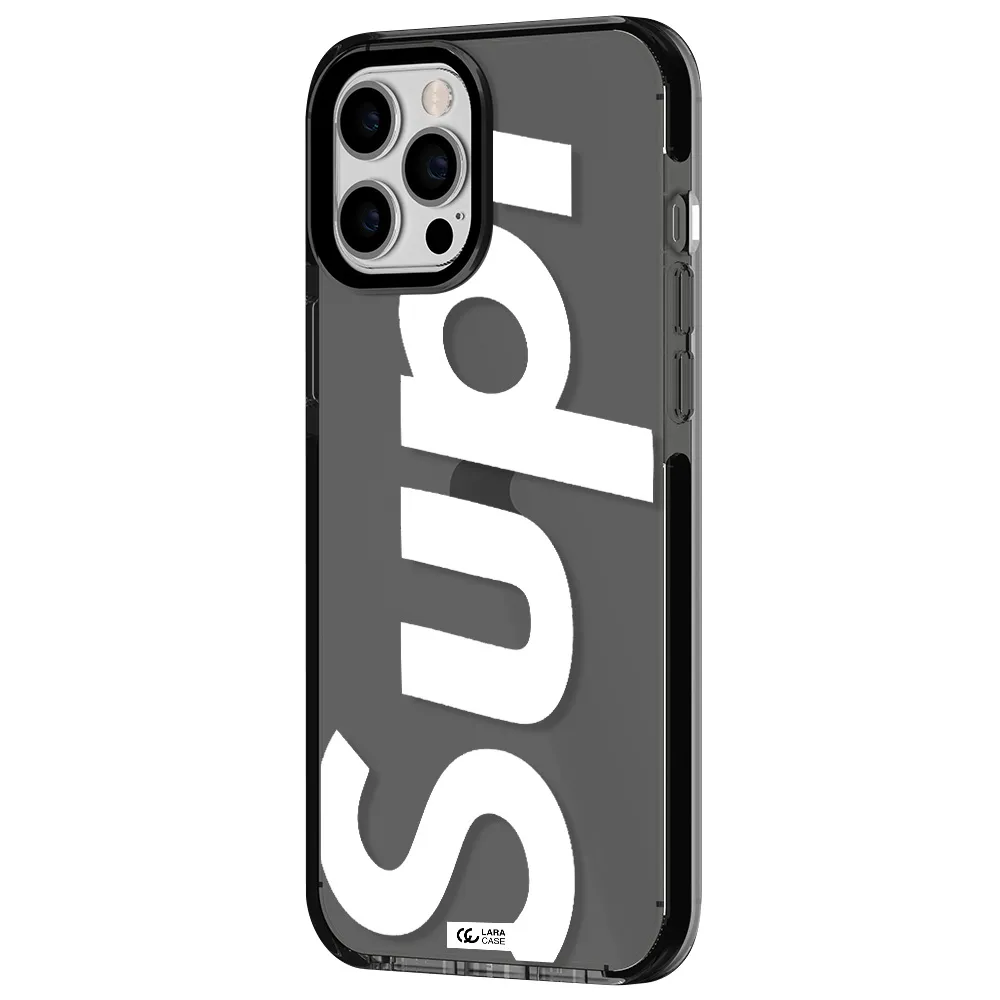 Big Supreme Apple iPhone 12 pro max impact Smoke Black Case
