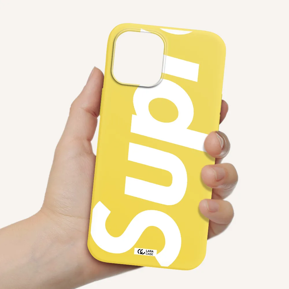 Big Supreme Apple iPhone 12 pro max Silicone canary yellow Case