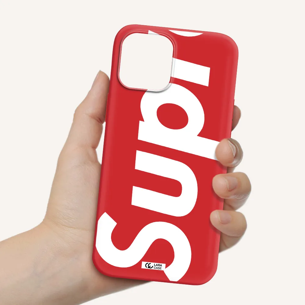 Big Supreme Apple iPhone 12 pro max Silicone Imperial Red Case