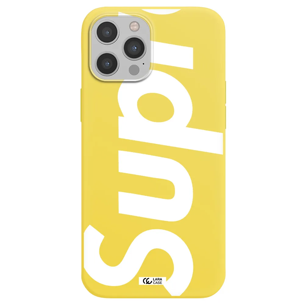 Big Supreme Apple iPhone 12 pro Silicone canary yellow Case