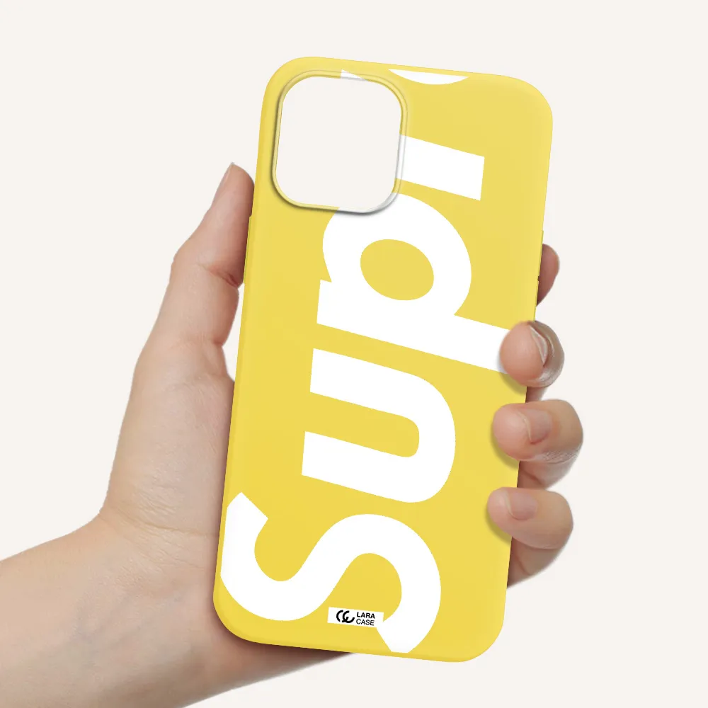 Big Supreme Apple iPhone 12 pro Silicone canary yellow Case