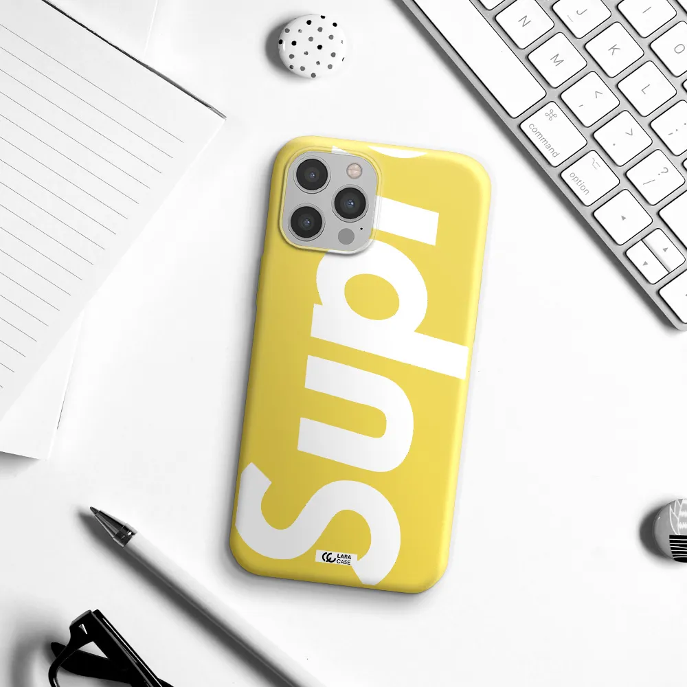 Big Supreme Apple iPhone 12 pro Silicone canary yellow Case