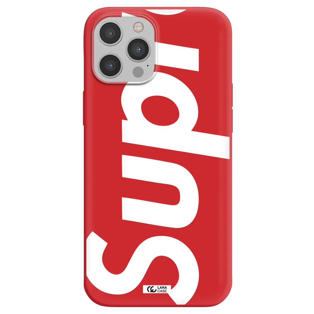 Big Supreme Apple iPhone 12 pro Silicone Imperial Red Case
