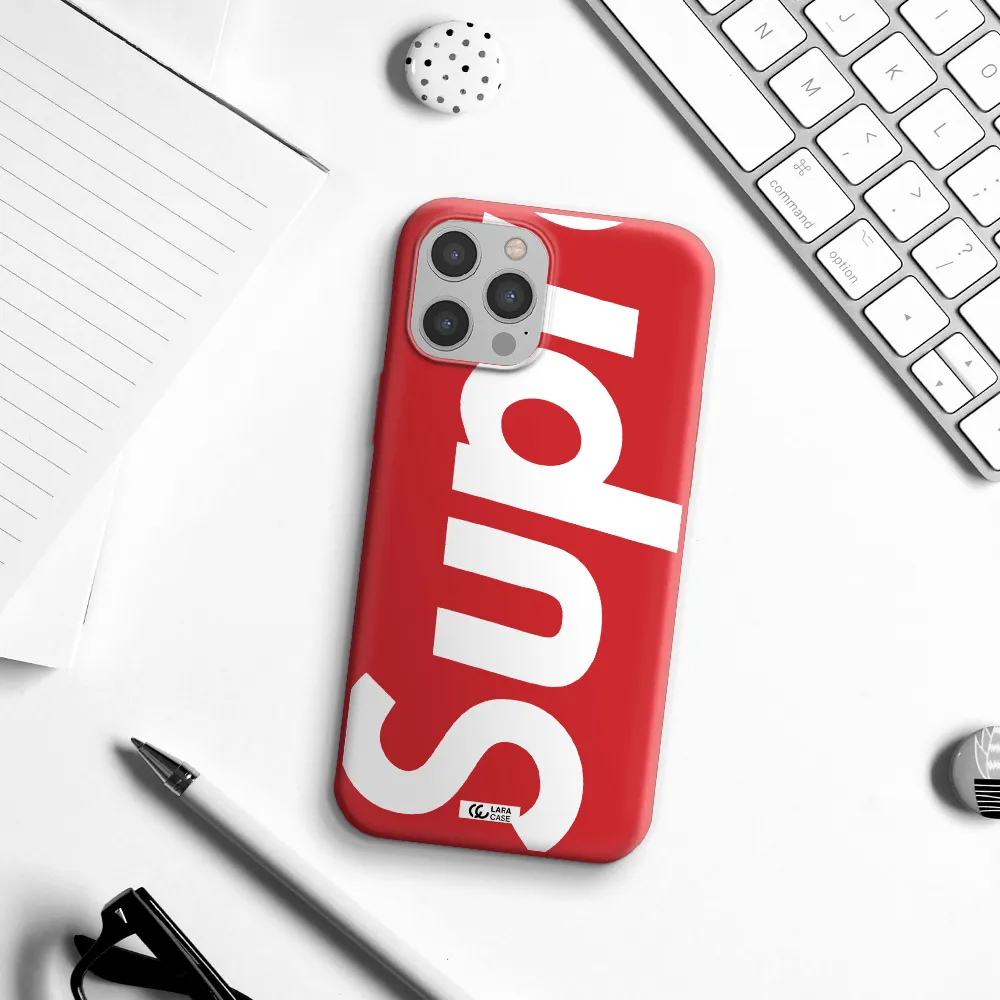 Big Supreme Apple iPhone 12 pro Silicone Imperial Red Case