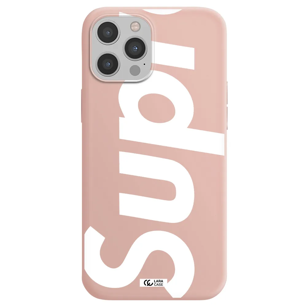 Big Supreme Apple iPhone 12 pro Silicone pastel pink Case