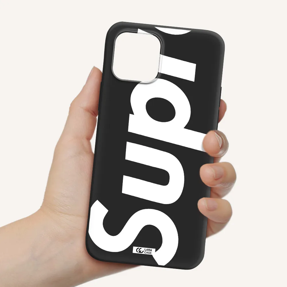 Big Supreme Apple iPhone 12 Silicone black Case