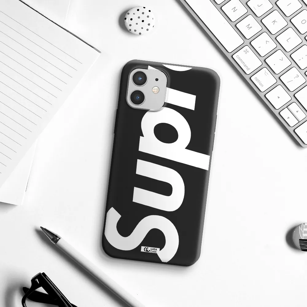 Big Supreme Apple iPhone 12 Silicone black Case