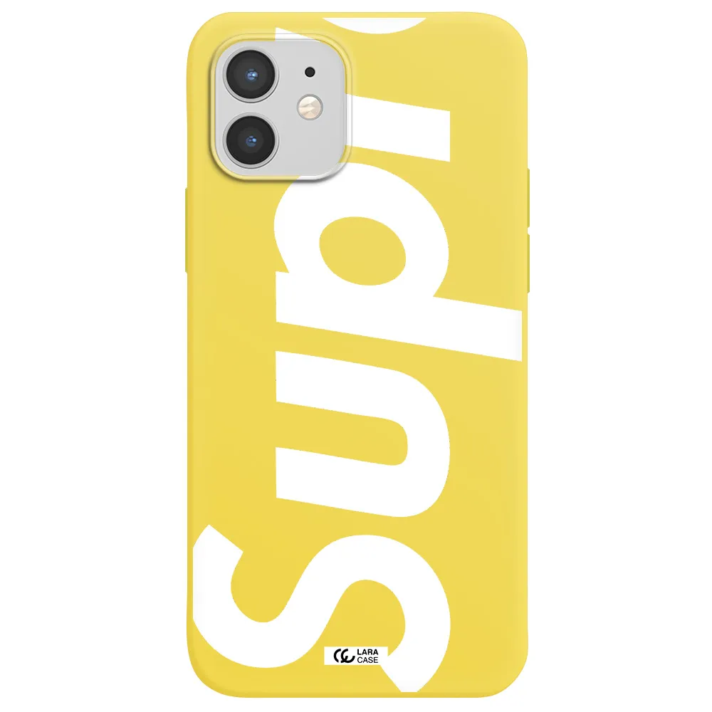 Big Supreme Apple iPhone 12 Silicone canary yellow Case