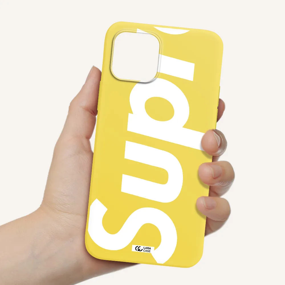 Big Supreme Apple iPhone 12 Silicone canary yellow Case