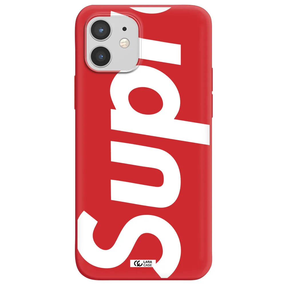 Big Supreme Apple iPhone 12 Silicone Imperial Red Case
