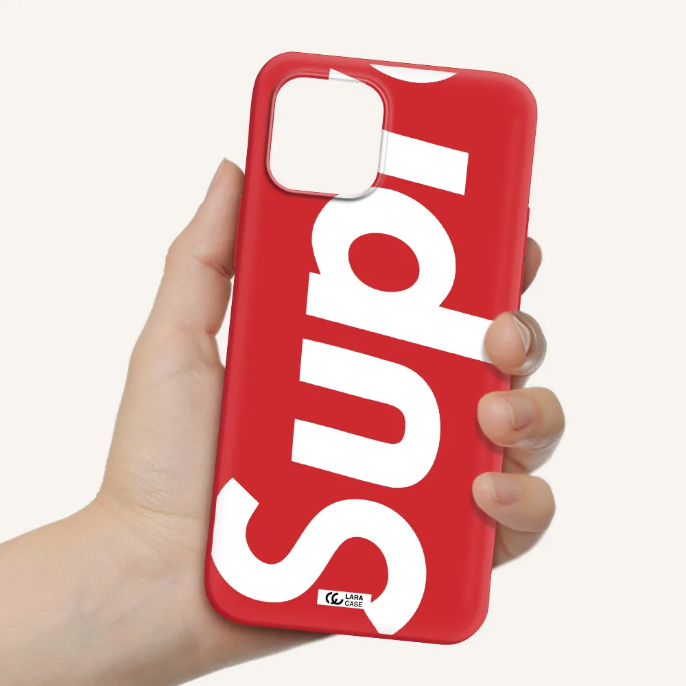 Big Supreme Apple iPhone 12 Silicone Imperial Red Case