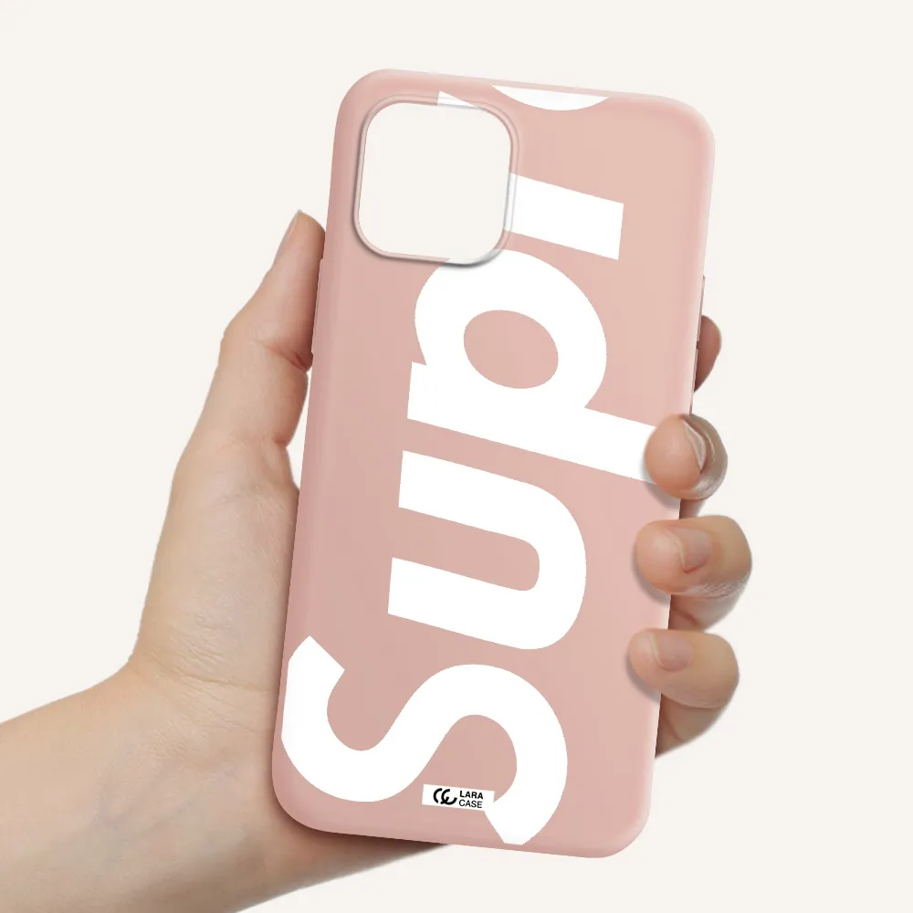 Big Supreme Apple iPhone 12 Silicone pastel pink Case