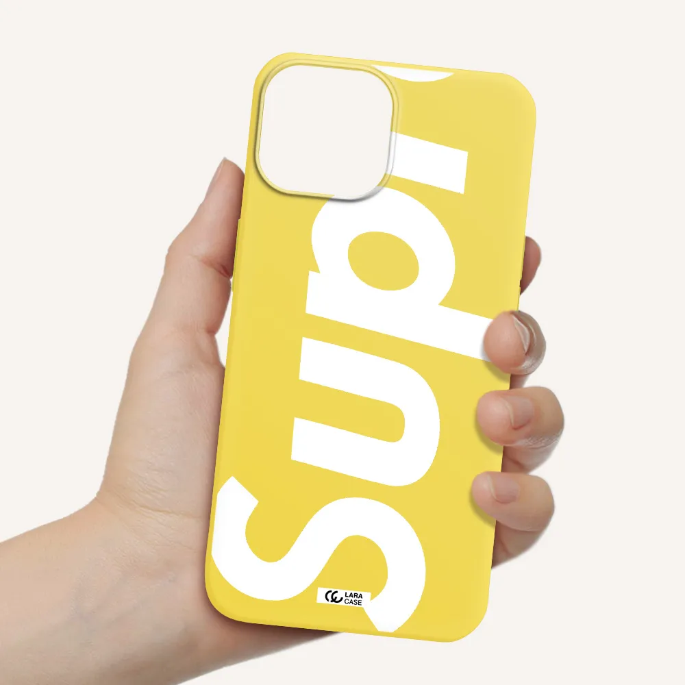 Big Supreme Apple iPhone 13 mini Silicone canary yellow Case