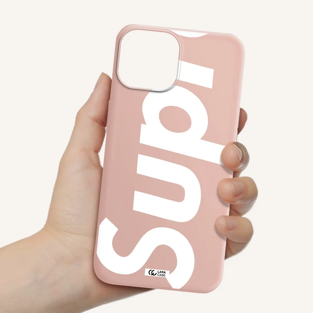 Big Supreme Apple iPhone 13 mini Silicone pastel pink Case