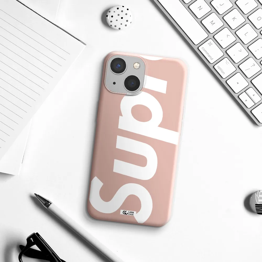 Big Supreme Apple iPhone 13 mini Silicone pastel pink Case