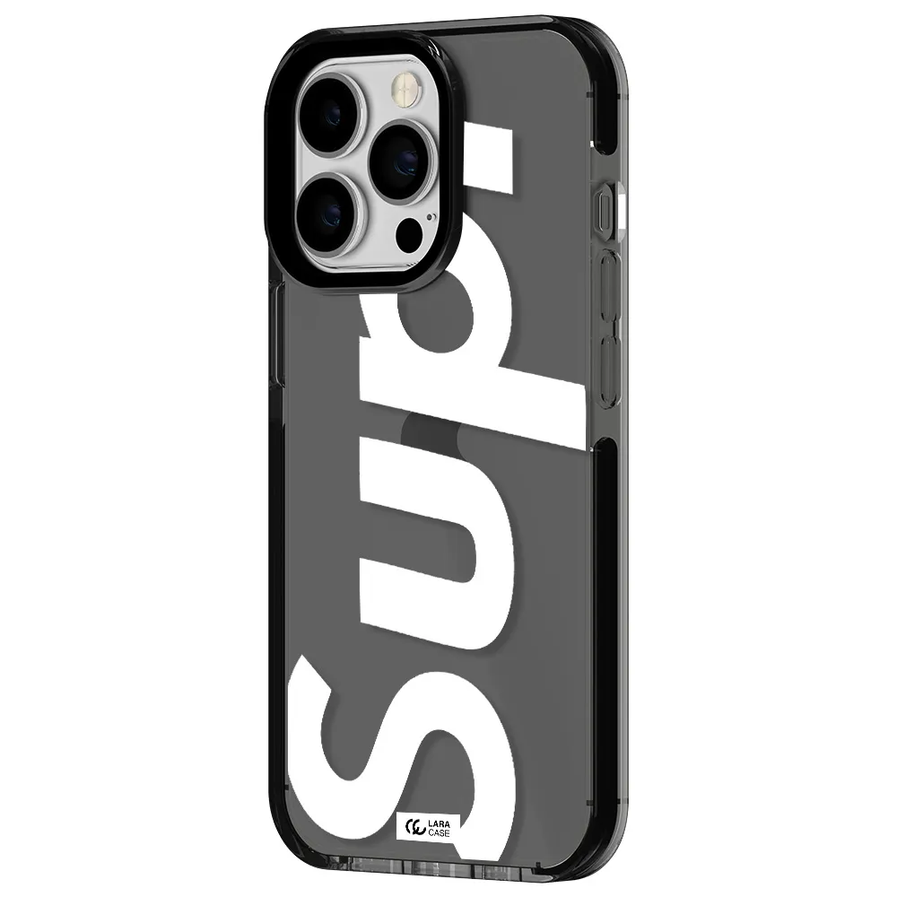 Big Supreme Apple iPhone 13 Pro impact Smoke Black Case